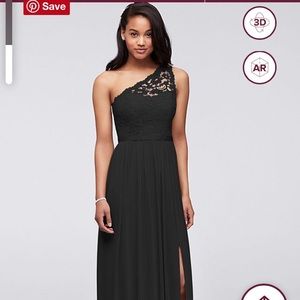 David's Bridal one shoulder lace bridesmaid dress